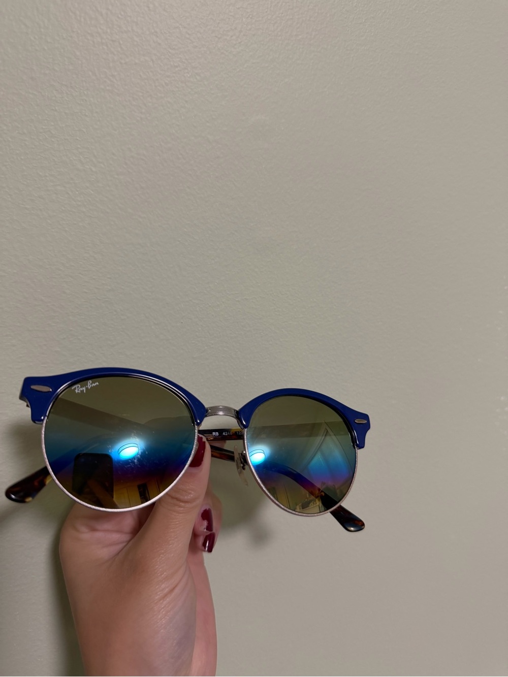 Ray-Ban club round mineral flash lense sunglasses